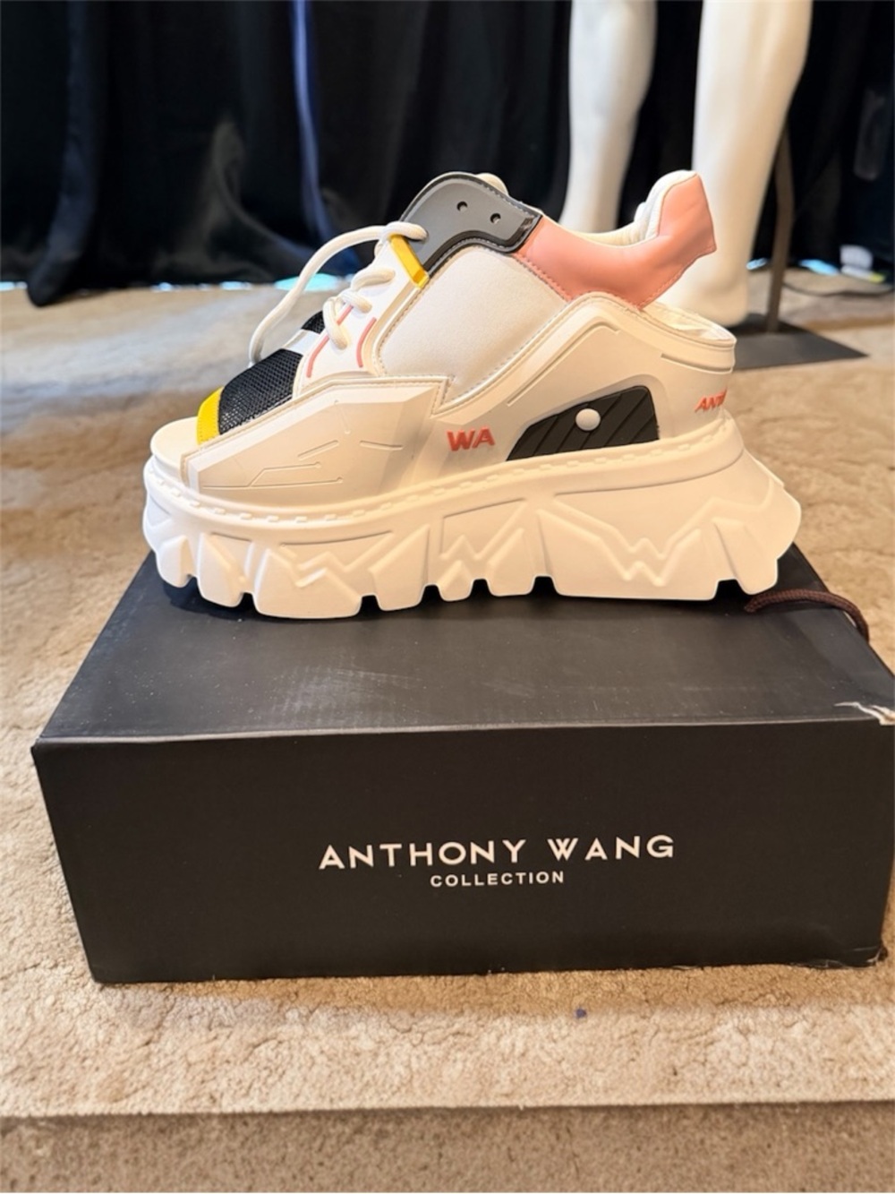 Anthony Wang Women’s White & Pink Platform Sneaker